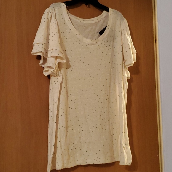 Sweaters - Womens Cream Polka Dot Sweater Top